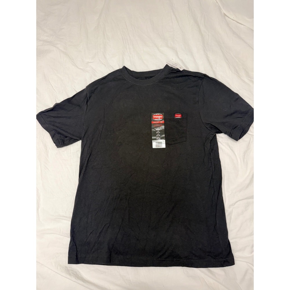 Wrangler Workwear Mens Pocket Tee Black Moisture Wicking T-Shirt Large L 85070